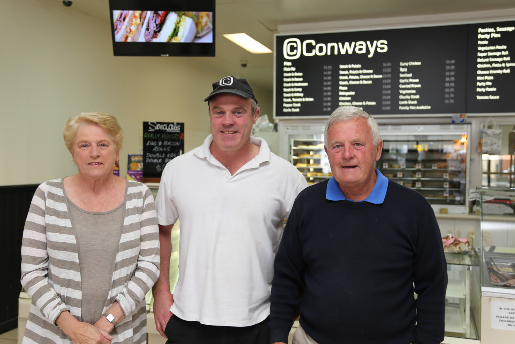 Helen, Mick & Harry Conway, pictured in their Pynsent Street cafe.